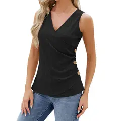 RURUTOTO - Polera Sin Mangas Para Mujer Negro