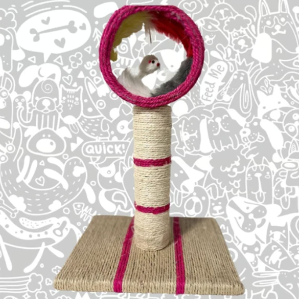 GENERICO - Rascador Con Raton Portátil Para Gatos