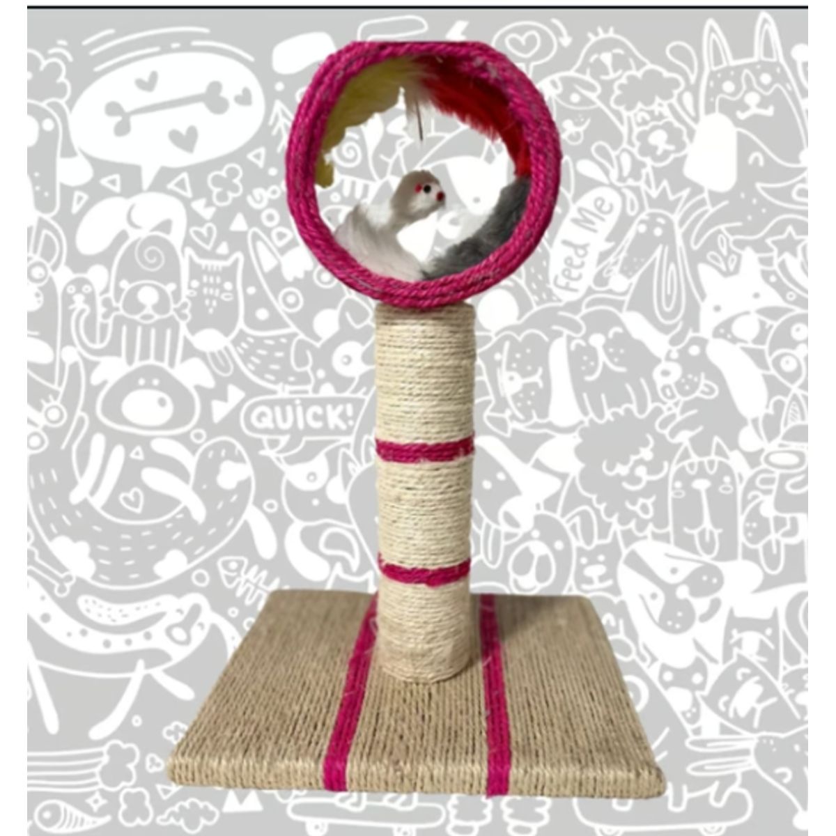 GENERICO - Rascador Con Raton Portátil Para Gatos