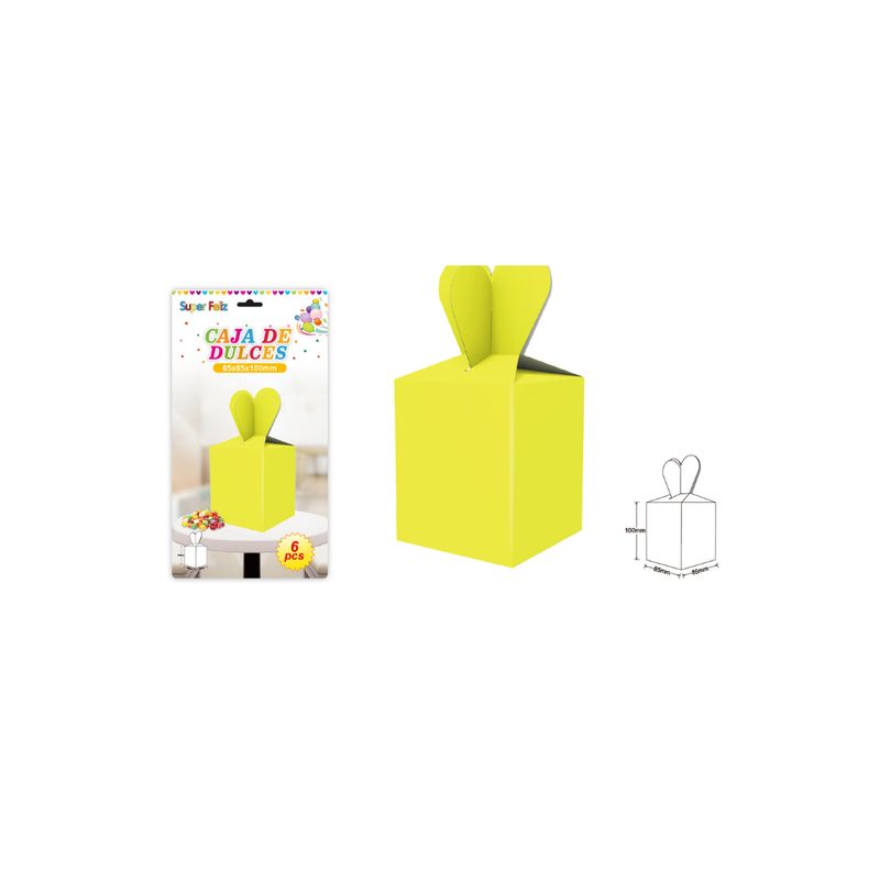 GENERICO - CAJAS PARA DULCES 6 PCS 100 MM X 85 MM