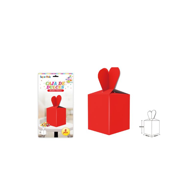 GENERICO - CAJAS PARA DULCES 6 PCS 100 MM X 85 MM