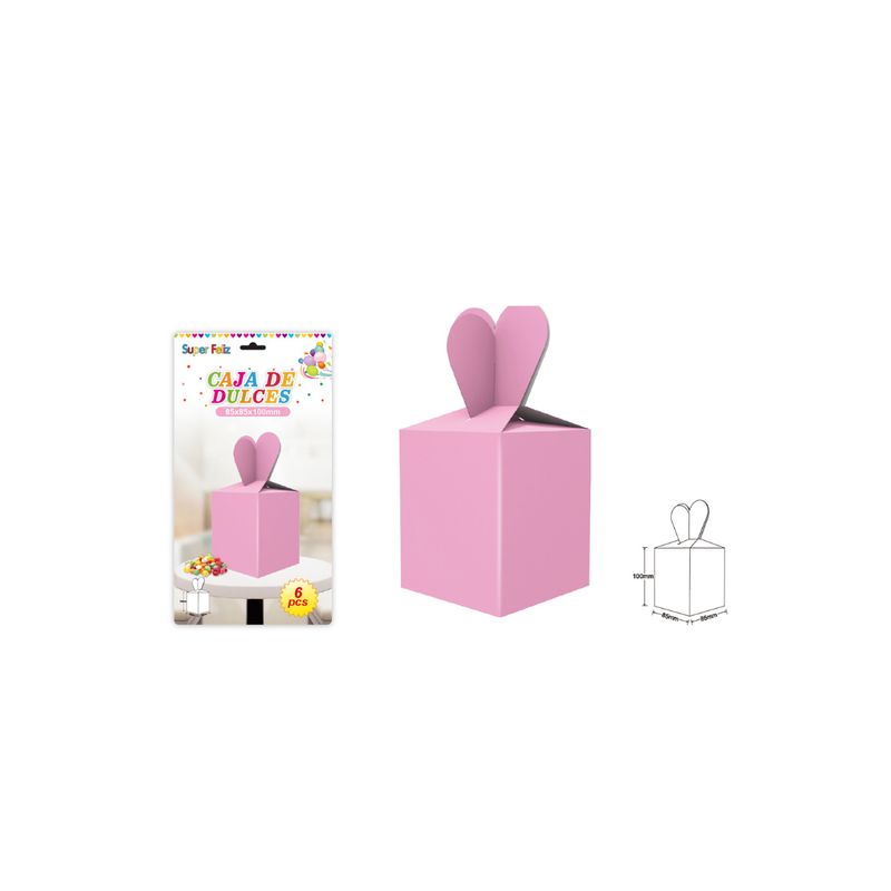 GENERICO - CAJAS PARA DULCES 6 PCS 100 MM X 85 MM