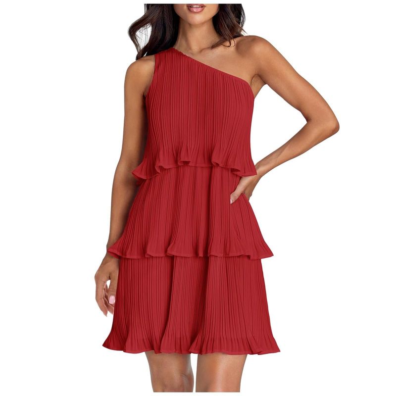 RURUTOTO - Vestido un hombro Mujer Beige