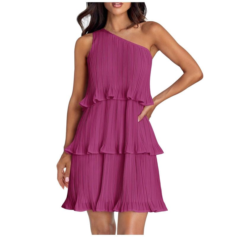 RURUTOTO - Vestido un hombro Mujer Beige