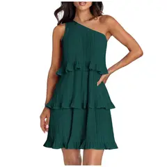RURUTOTO - Vestido un hombro Mujer Beige