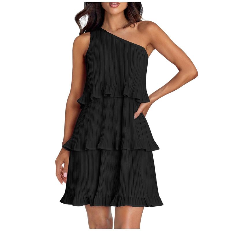 RURUTOTO - Vestido un hombro Mujer Beige