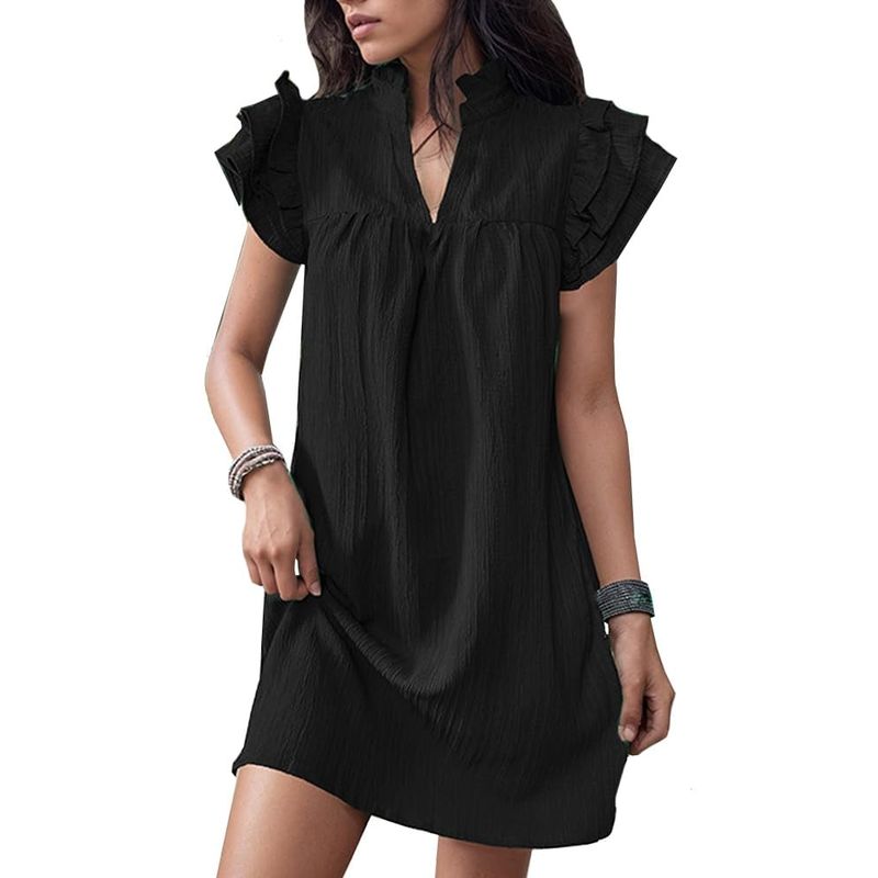 RURUTOTO - Vestido Corto Mujer Negro