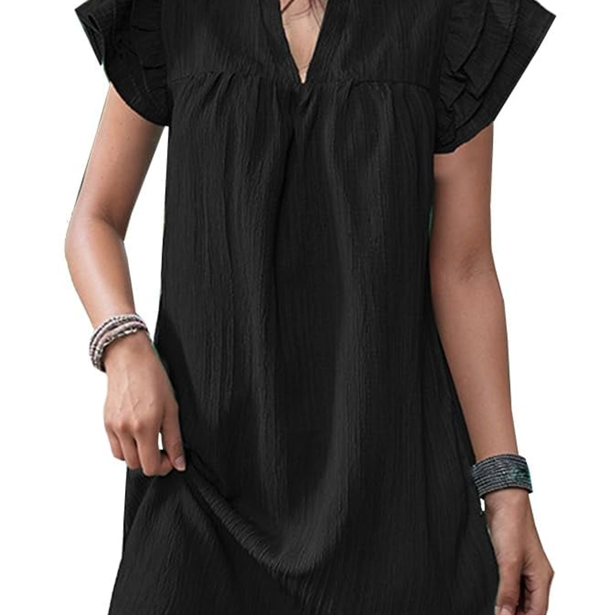 RURUTOTO - Vestido Corto Mujer Negro