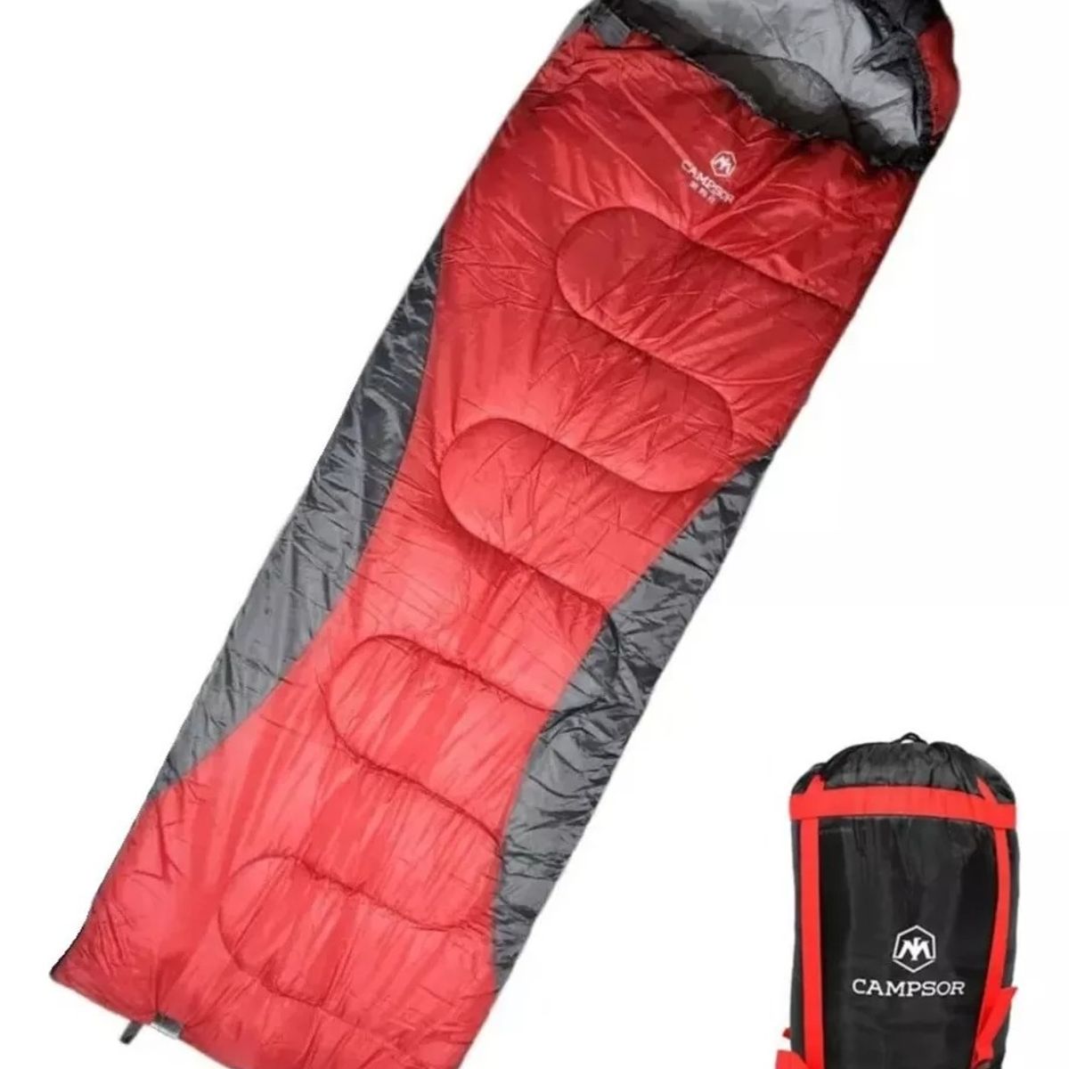GENERICO - Saco De Dormir Camping -12 A + 10 Grados Rojo