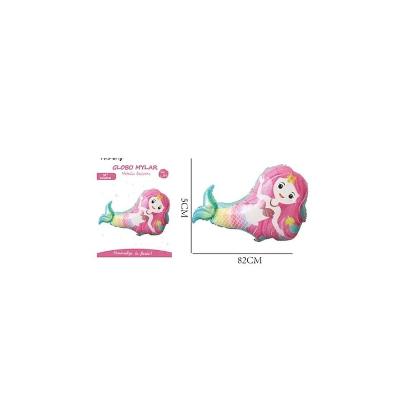 GENERICO - Globo Metálico Sirena Rosado 82x54cm