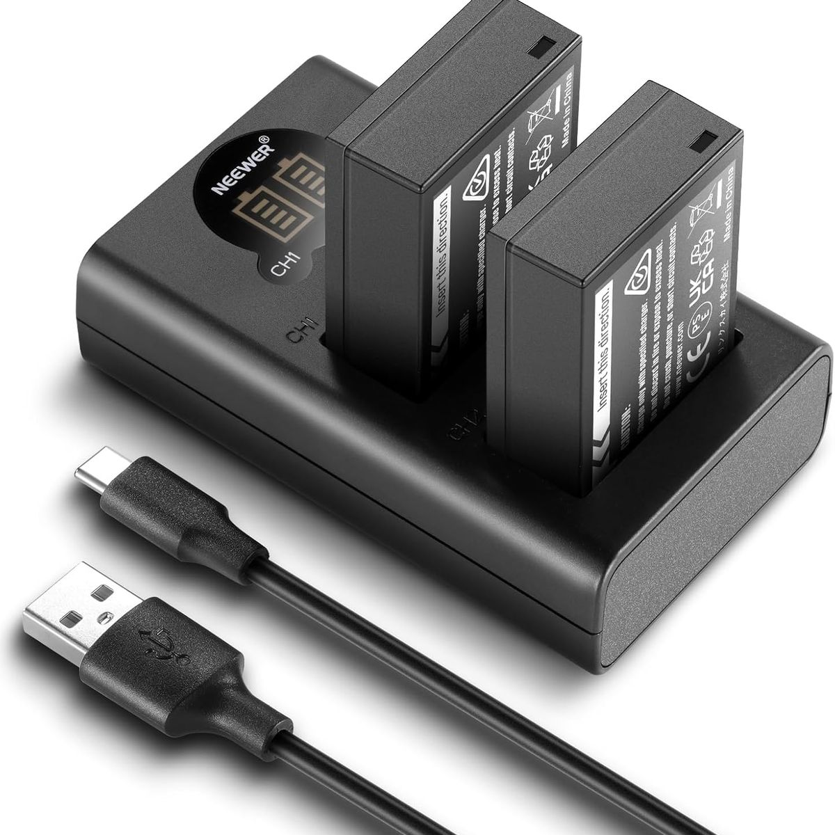 NEEWER - Np-w126S 2x Batería Y Cargador P Fujifilm X-S10 X-T3 X-T10 X-Pro3 X100VI X-E5 X-M5 X-T30 II X-A10