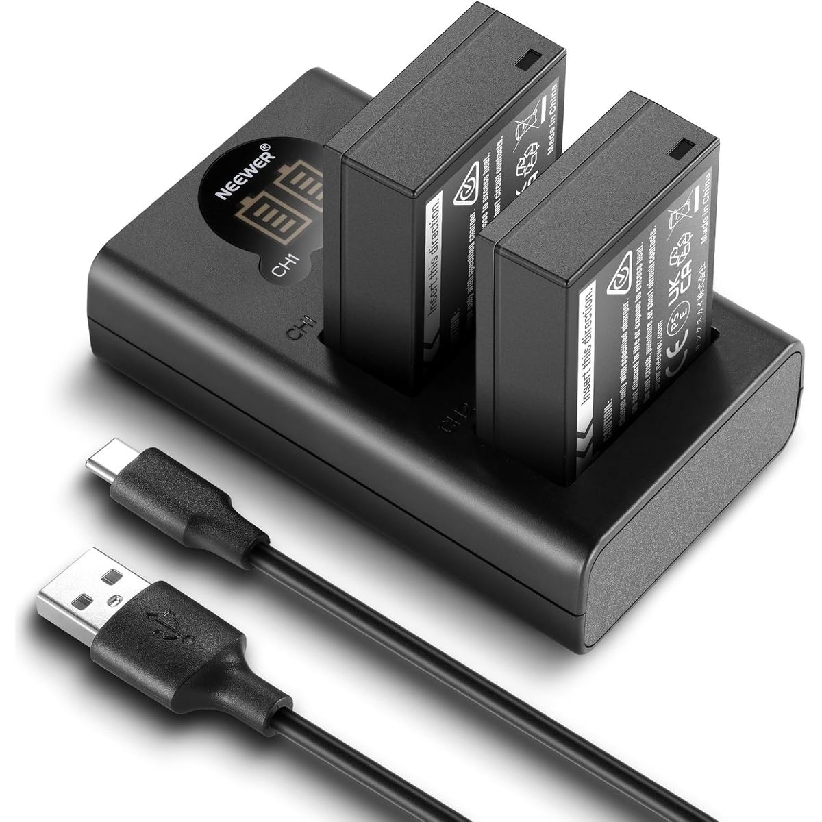 NEEWER - Np-w126S 2x Batería Y Cargador P Fujifilm X-S10 X-T3 X-T10 X-Pro3 X100VI X-E5 X-M5 X-T30 II X-A10