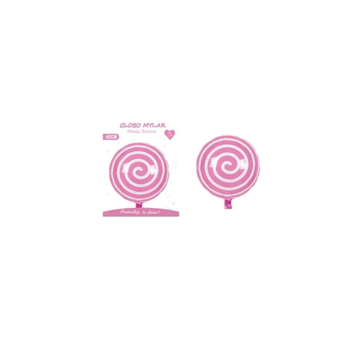GENERICO - Globo Metálico Caramelo Candy Rosa 45cm