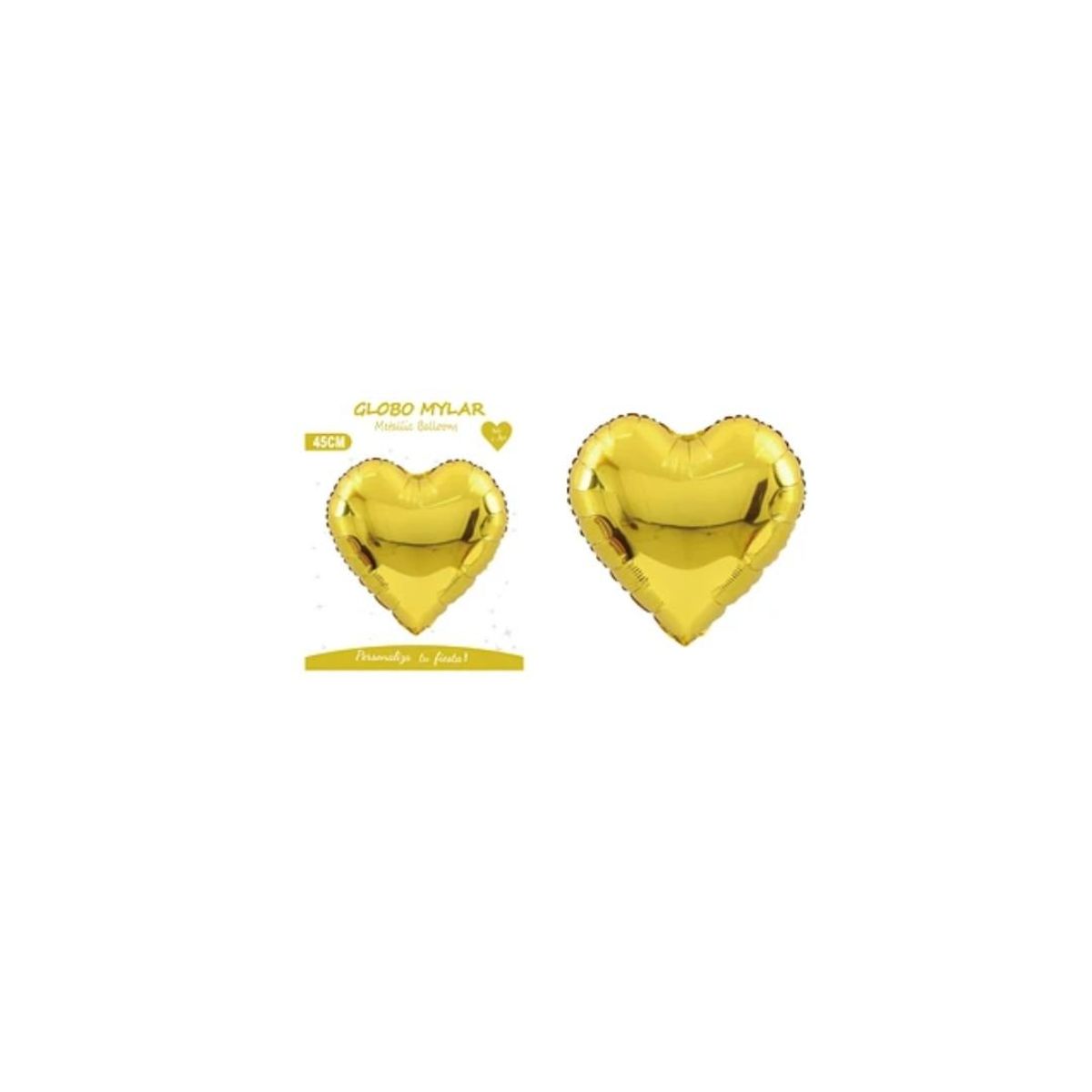 GENERICO - Globo Metálico Corazón Dorado 45cm
