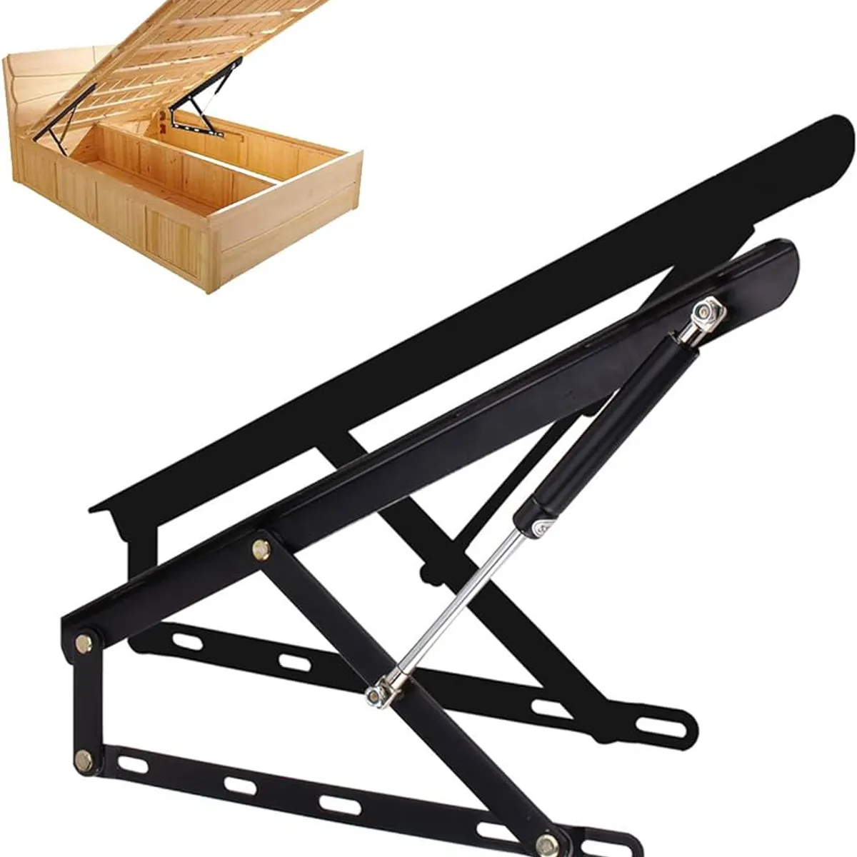 KUANGYE - 1 Par Mecanismo Para Cama Baúl Con Bombín Hidráulico 90cm