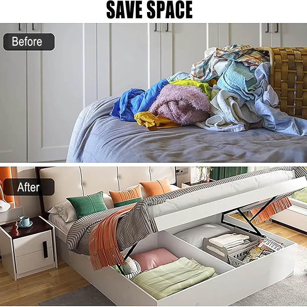 KUANGYE - 1 Par Mecanismo Para Cama Baúl Con Bombín Hidráulico 90cm