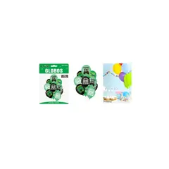 GENERICO - Set Globos De Látex 10pcs Feliz Cumpleaños Negro y Verde