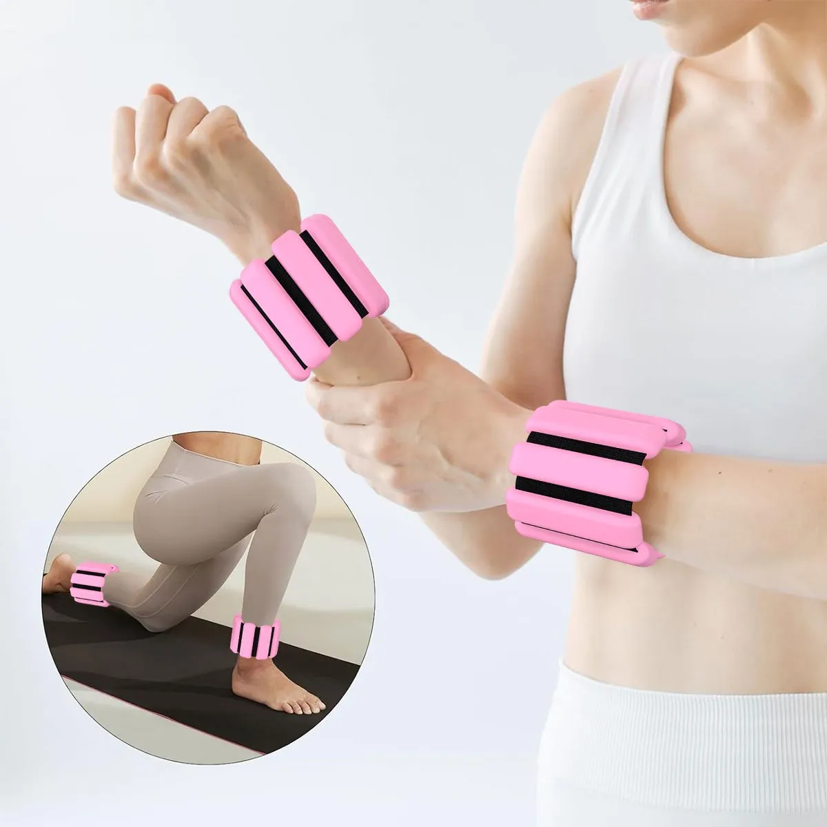 KOKILA - Kit 2 Brazaletes Pesas Para Tobillos Y Muñecas 2 Lbs Ajusta