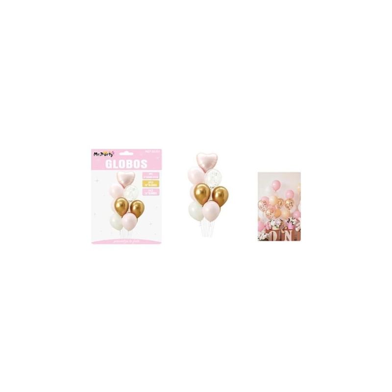 GENERICO - Set De Globos De Látex 11pcs Corazón Rosada