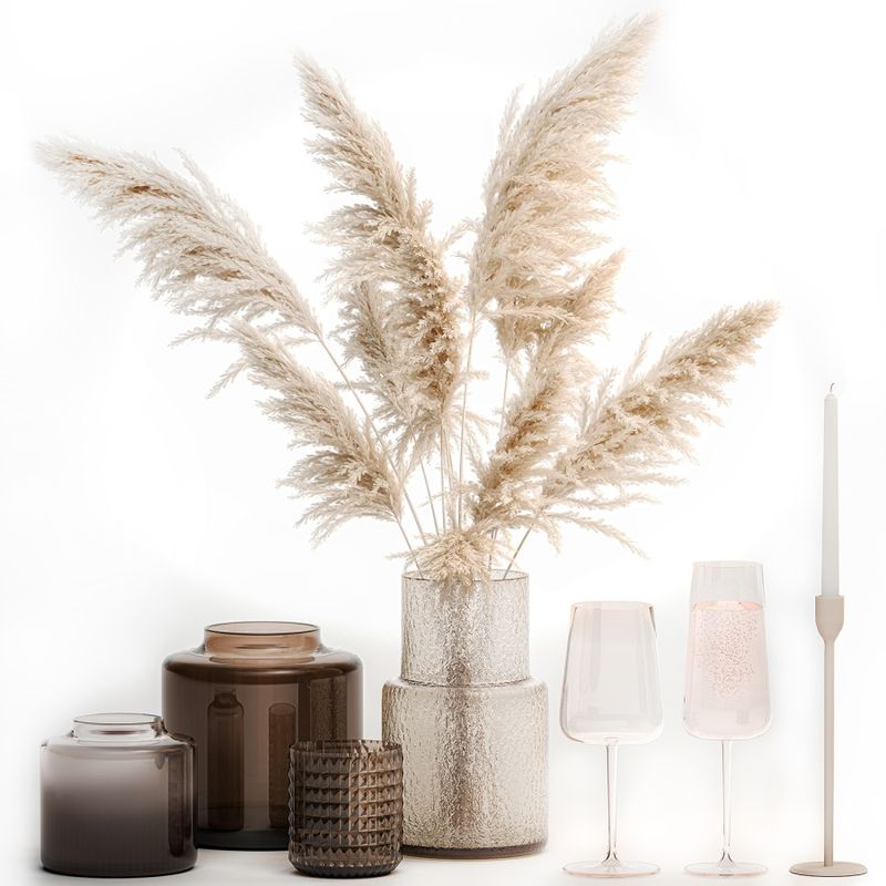 KUANGYE - 5 Esponjosas Ramas Secas Decorativas para Decoracion Boho