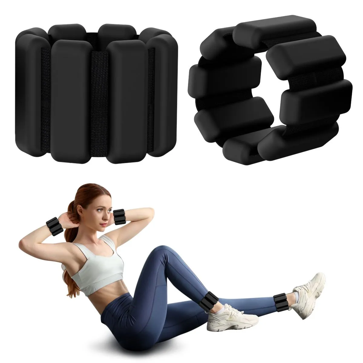 KOKILA - Kit 2 Brazaletes Pesas Para Tobillos Y Muñecas 2 Lbs Ajusta