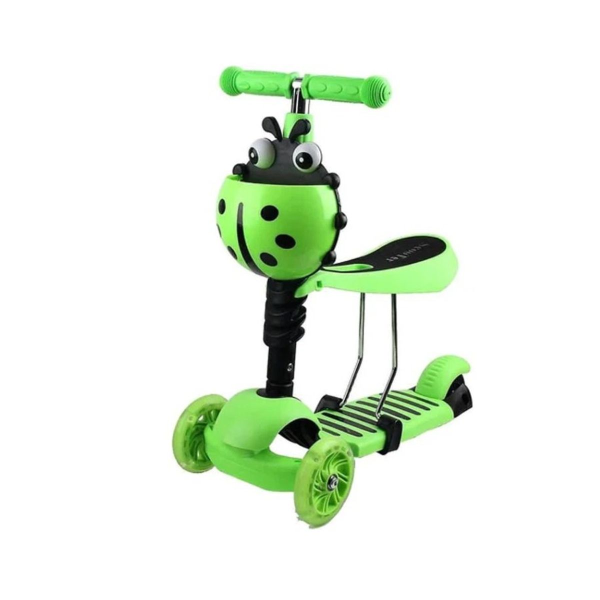 GENERICO - Scooter Monopatin 3 En 1 Ajustable Chinita Verde