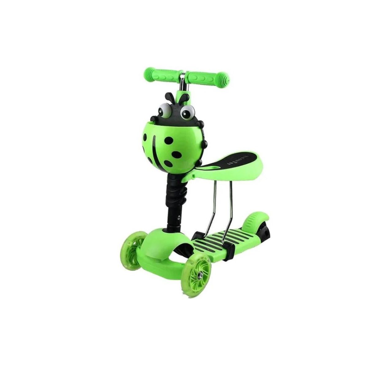 GENERICO - Scooter Monopatin 3 En 1 Ajustable Chinita Verde