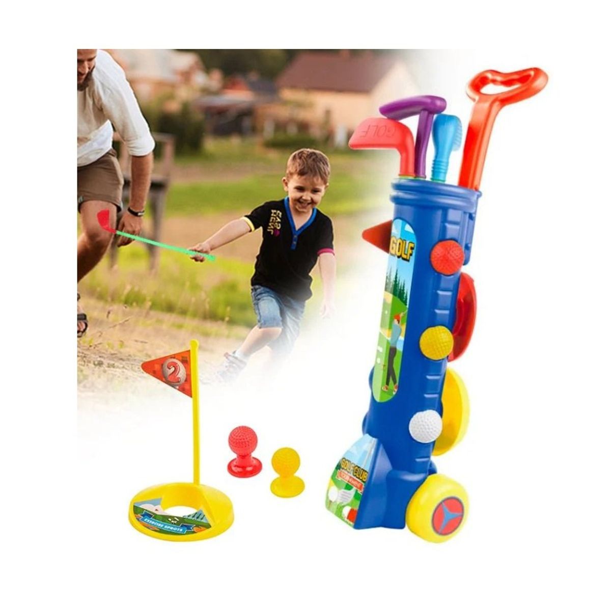 GENERICO - Juego De Golf Con Carro Y Accesorios Niño Juguetes Diversión