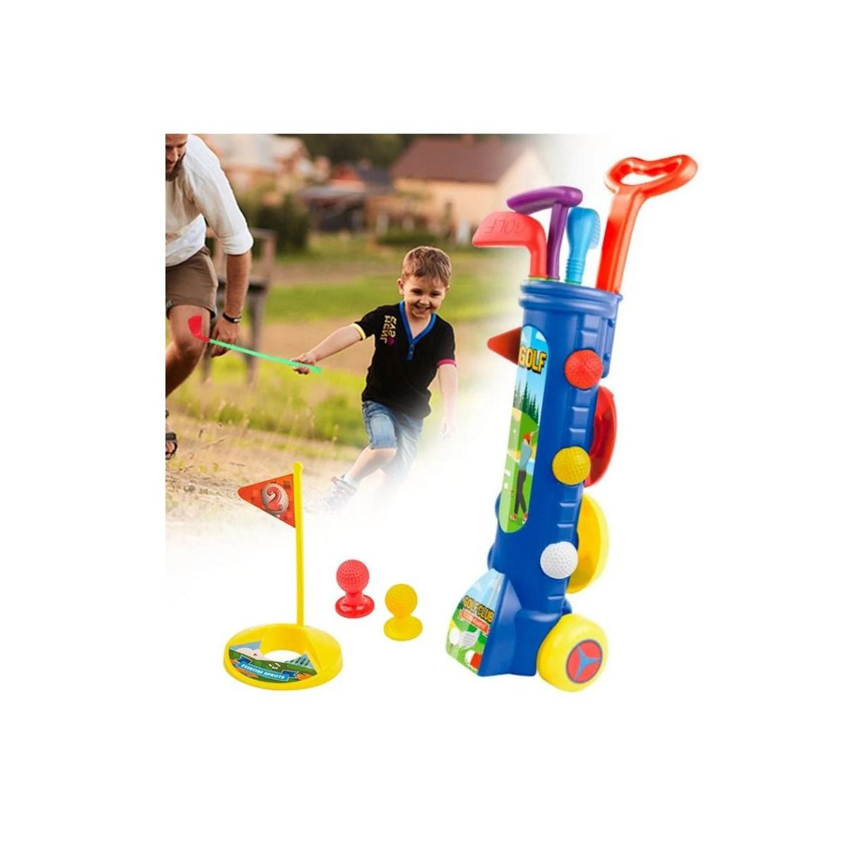 GENERICO - Juego De Golf Con Carro Y Accesorios Niño Juguetes Diversión
