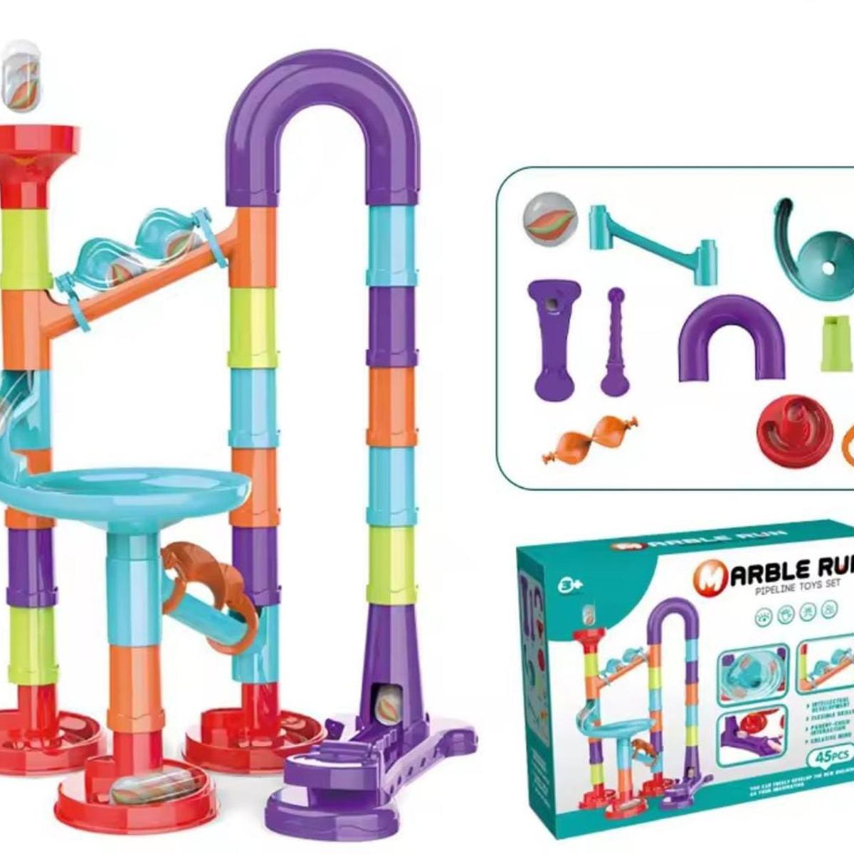 GENERICO - Juguete Armable Pista De Canicas 45 Piezas