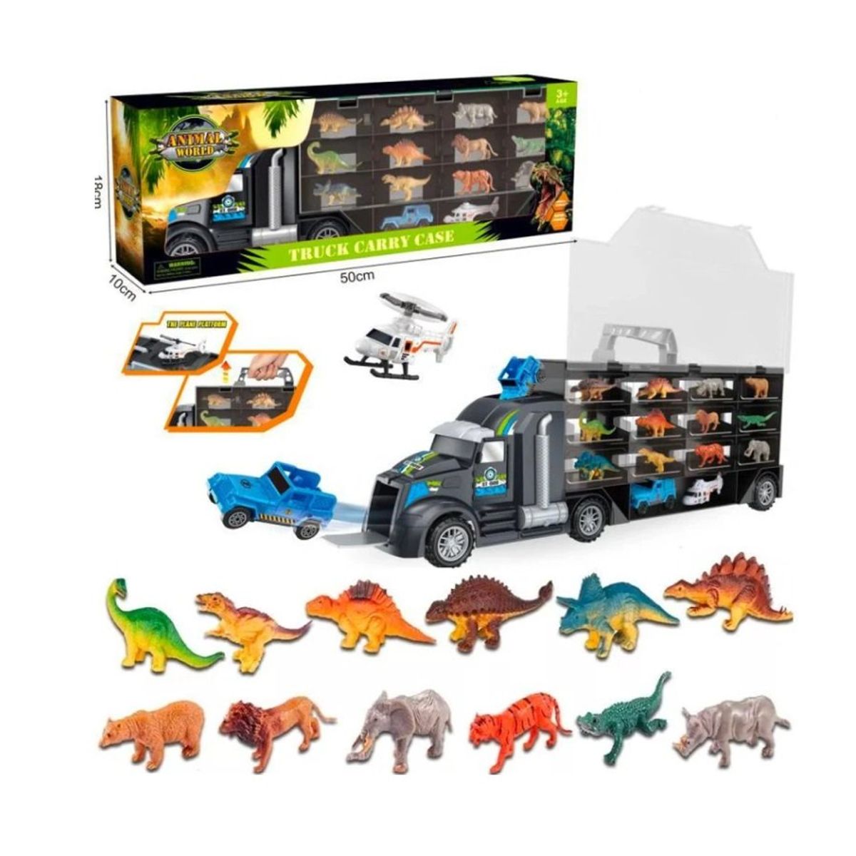 GENERICO - Camion Dinosaurios Y Animales Jurassic Park Juguete Niños