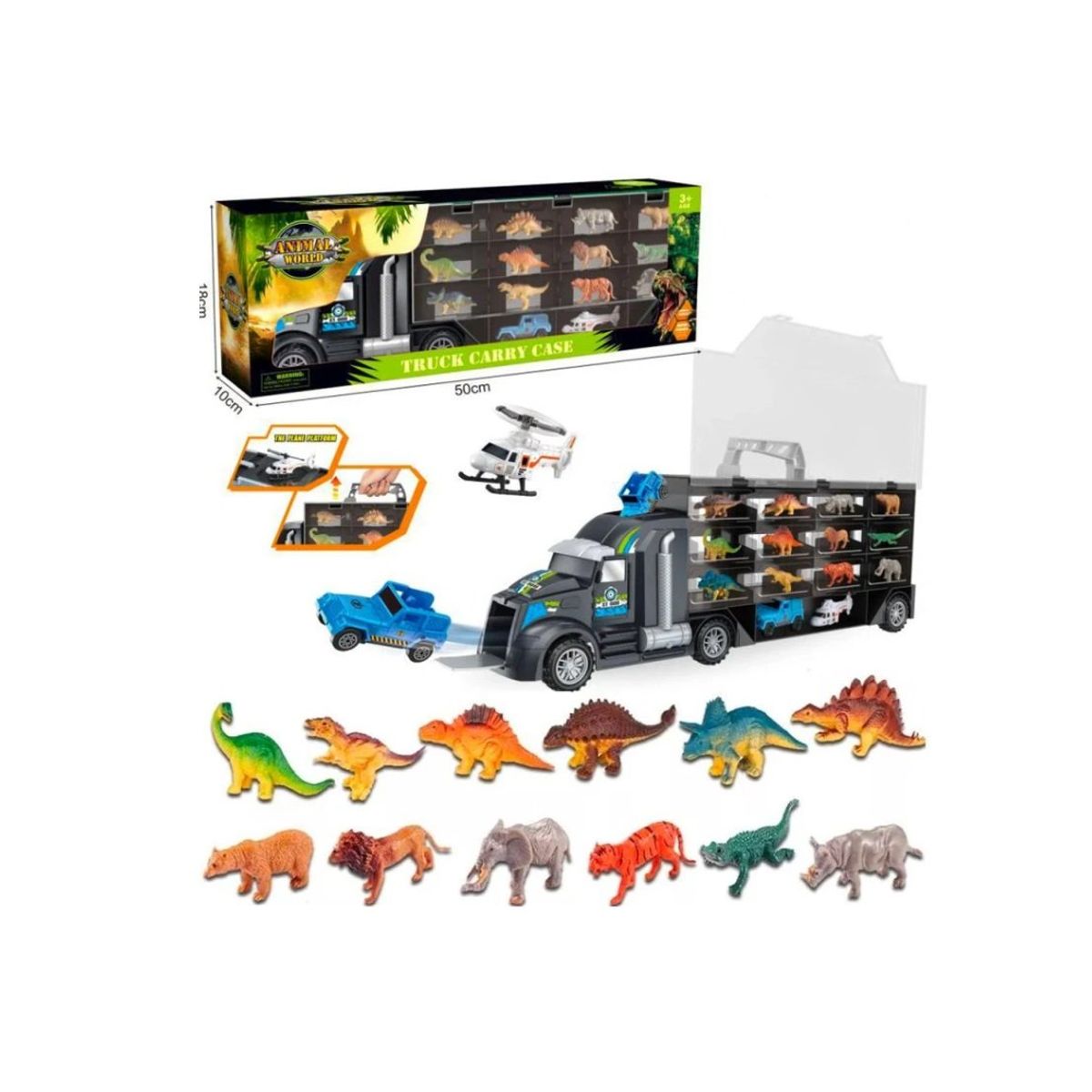 GENERICO - Camion Dinosaurios Y Animales Jurassic Park Juguete Niños