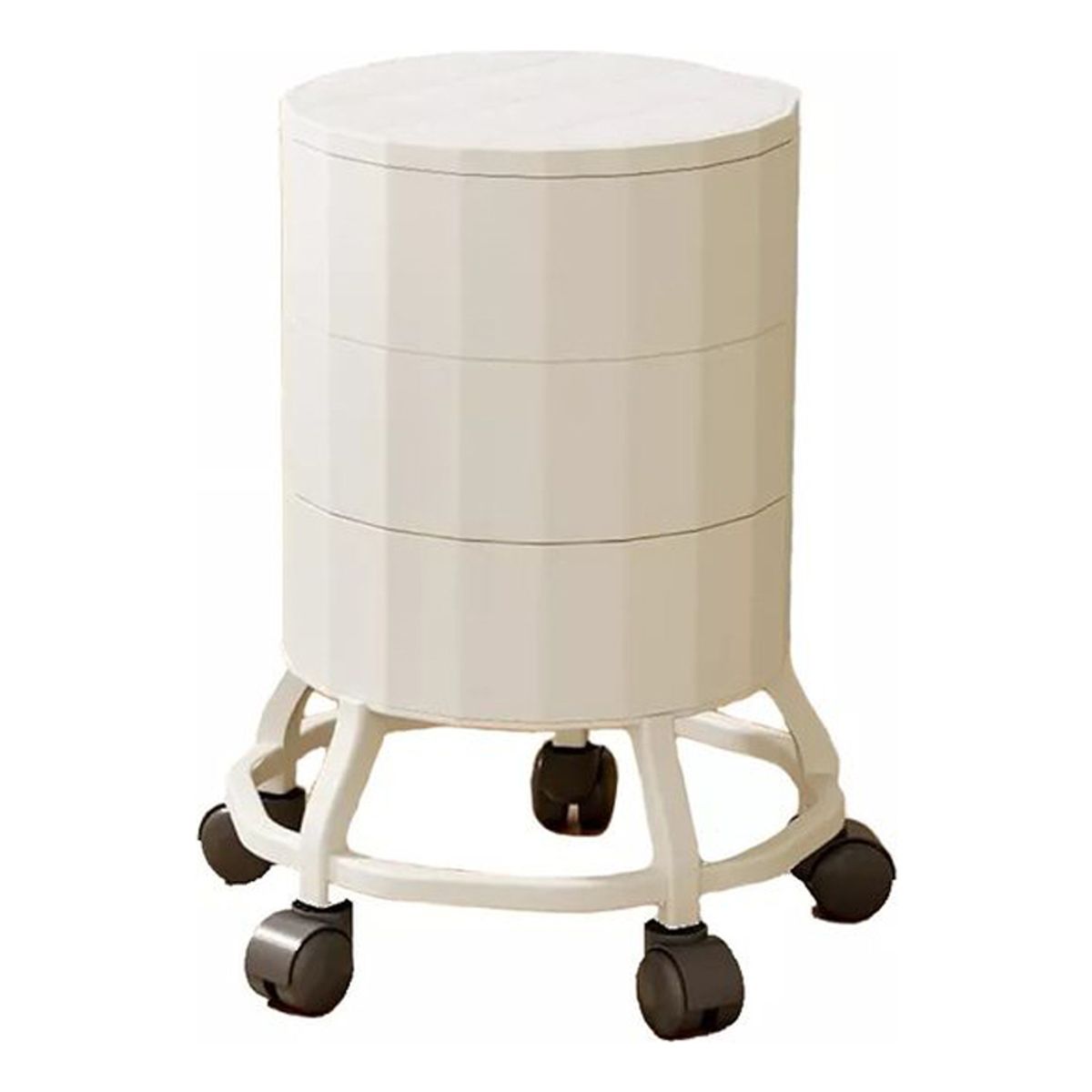 EVERSO - Piso Silla Taburete Giratoria Ruedas Altura Bar 360 Blanco