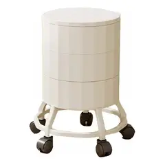 EVERSO - Piso Silla Taburete Giratoria Ruedas Altura Bar 360 Blanco