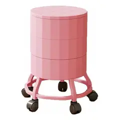 EVERSO - Piso Silla Taburete Giratoria Ruedas Altura Bar 360 Rosa
