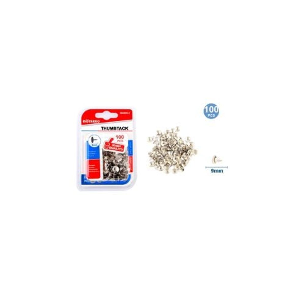 GENERICO - Chincheta Metálizada 9 Mm 100 Pcs