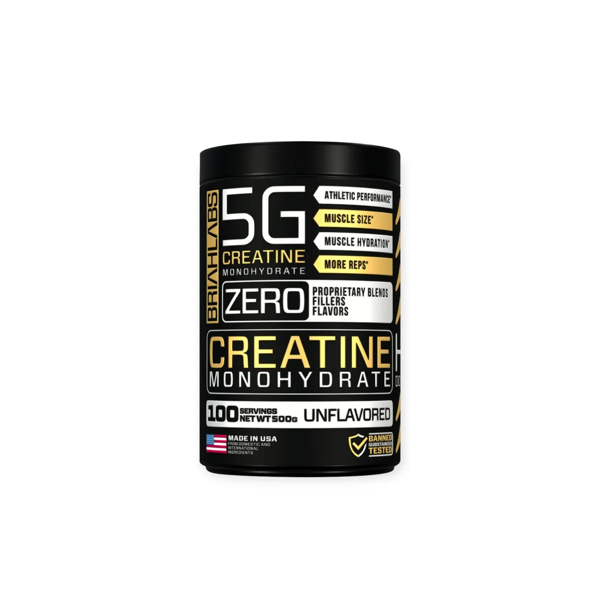 BRIAHLABS - CREATINA MONOHIDRATADA 500GR 100 SERVICIOS - BRIAHLABS