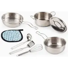 GENERICO - Set Juego de Ollas Baterías Acero Inox Niños