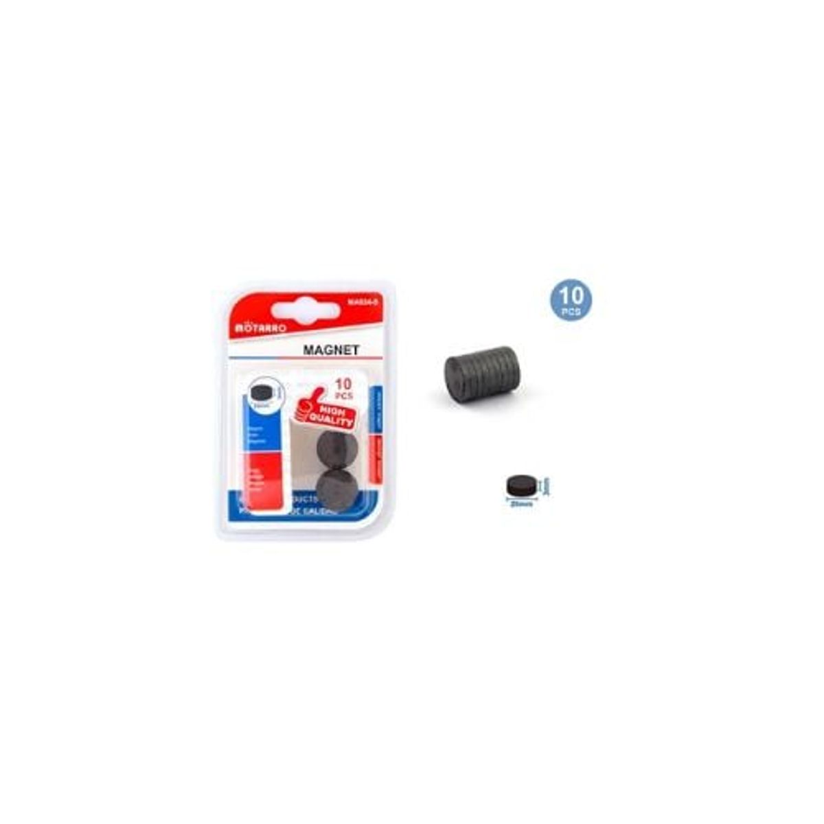 GENERICO - Imán Redondo 3x20 Mm 10 Pcs
