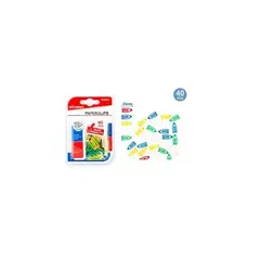 GENERICO - Clips De Papel De Colores 25 Mm 40 Pcs