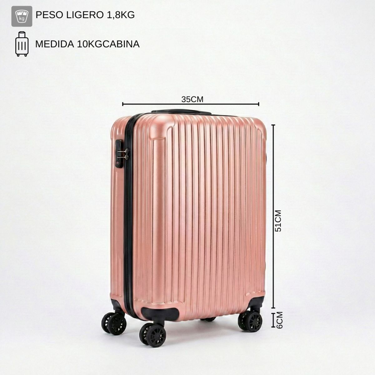 GENERICO - Maleta Cabina De 10 Kg Equipaje Chica Ruedas Viajes Avión.