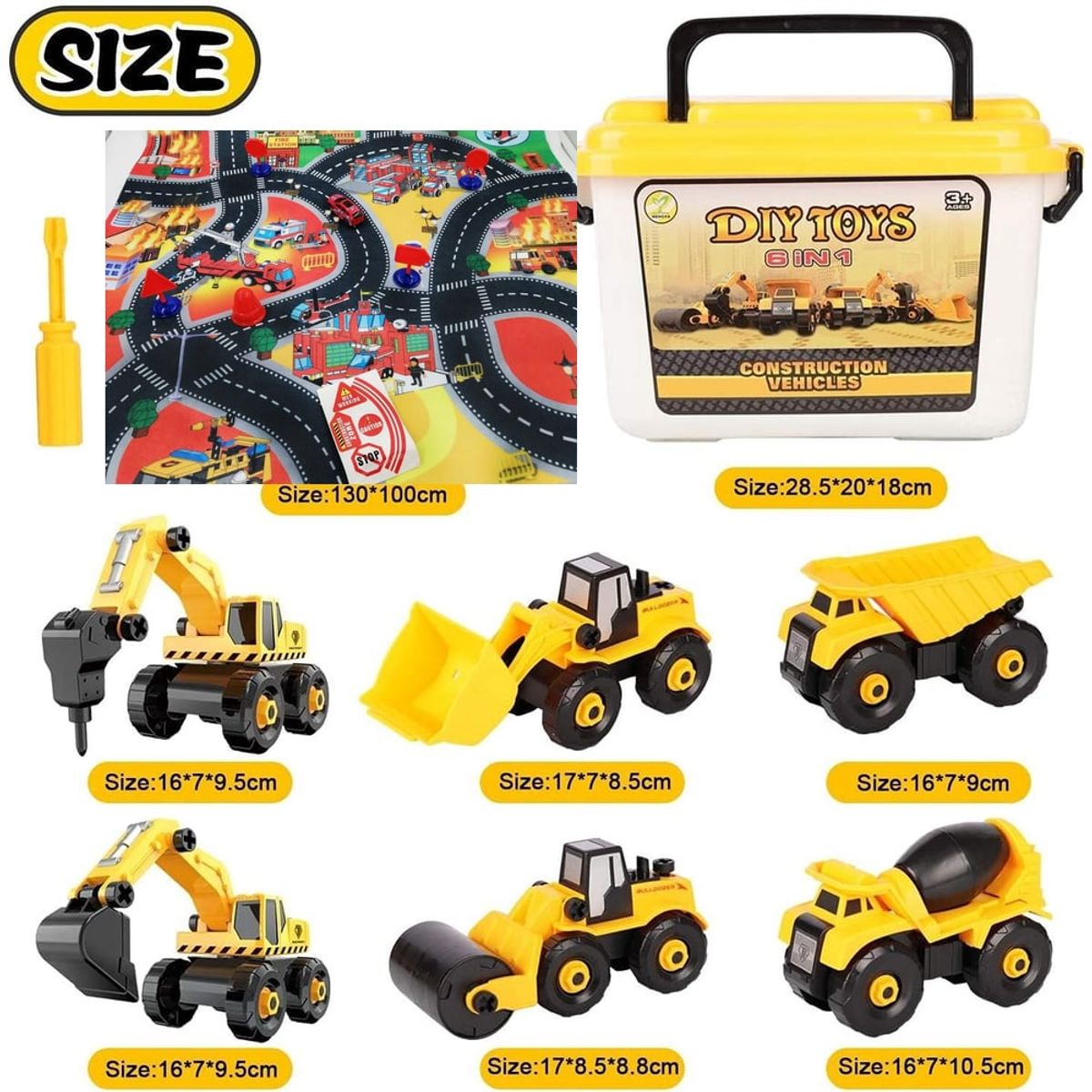 GENERICO - Coche de Juguete 6 en 1 Juguetes  + tapete de juego