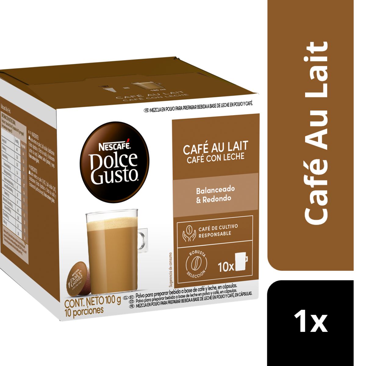 DOLCE GUSTO - Café NESCAFÉ DOLCE GUSTO® Café Au Lait 10 Cápsulas
