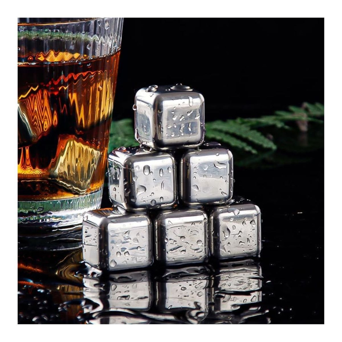 GENERICO - Hielos Acero Para Tragos Cubos Reutilizables 4 Unidades