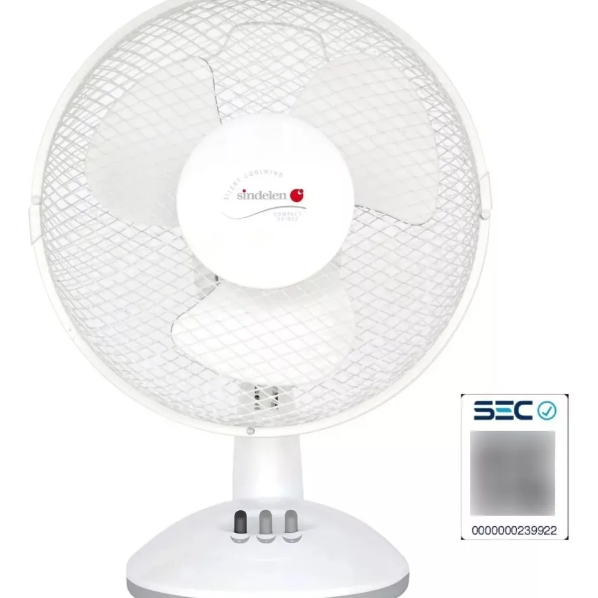 SINDELEN - Ventilador Mesa Sobremesa Silencioso Sindelen Vs-902bl 40w Oscila 90º