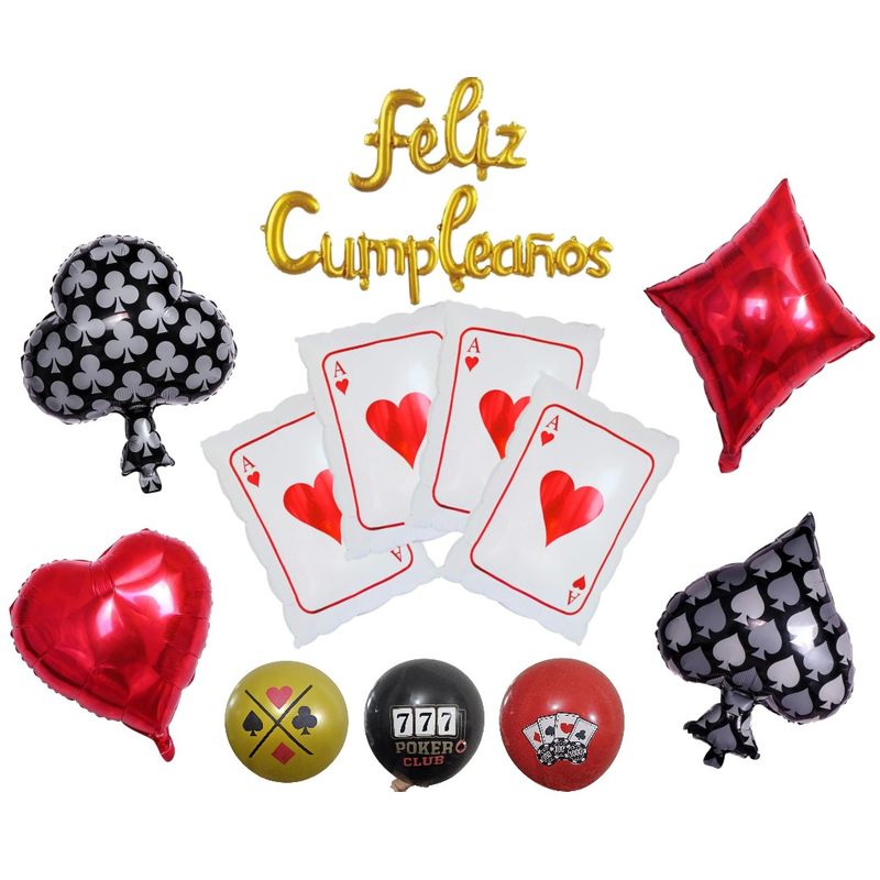 GENERICO - Set de Globos aluminio casino decorativo