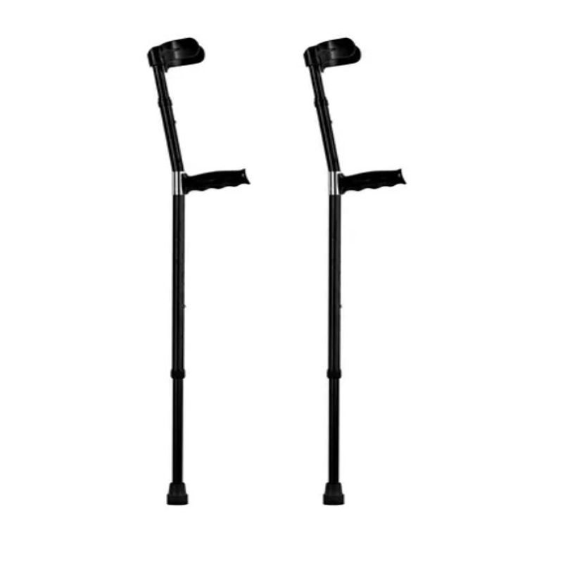 GENERICO - 2 Bastón Codera Fija Canadiense Altura Ajustable Negro KJT918A