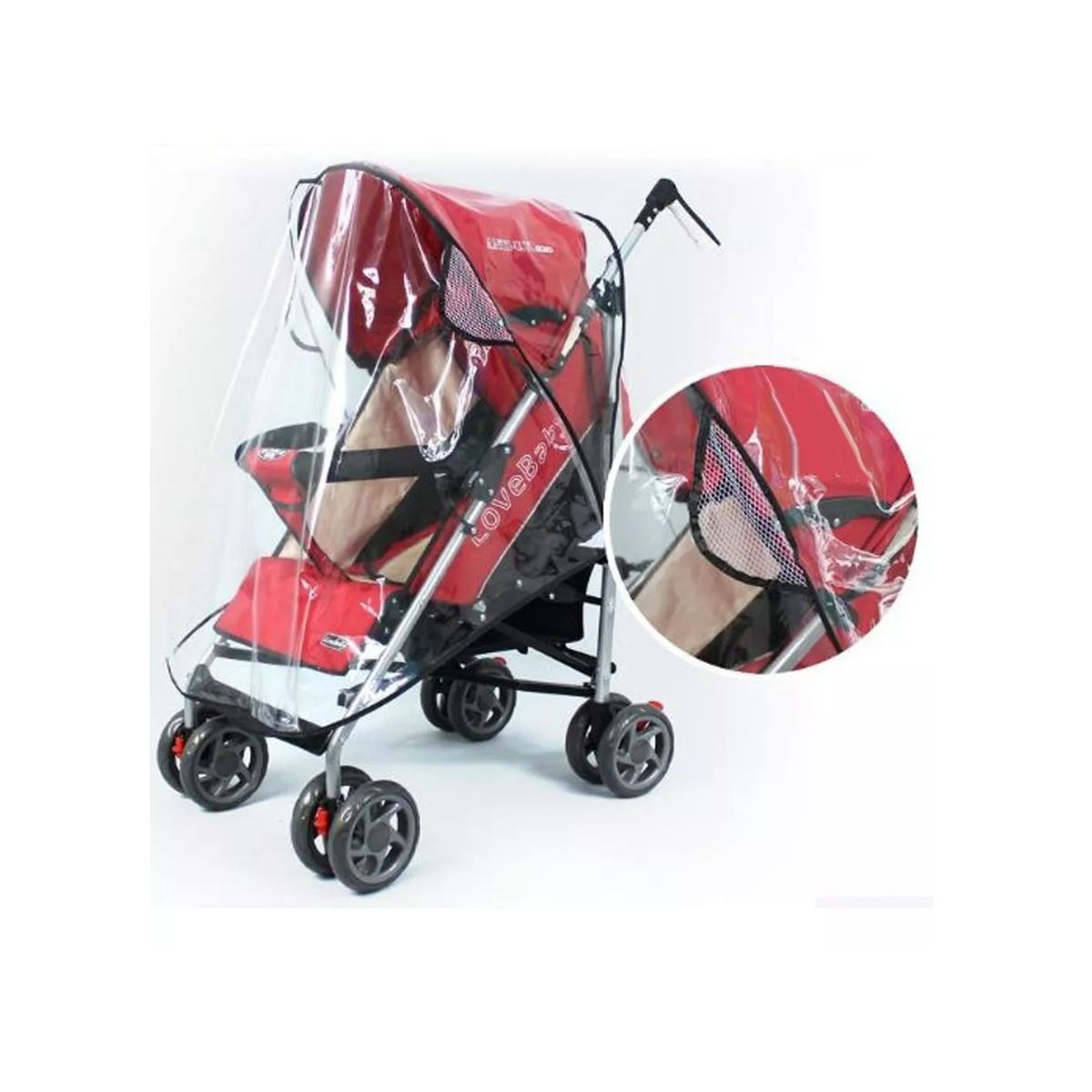CARIBEE - Cubre Coche Transparente Cobertor Impermeable Bebe