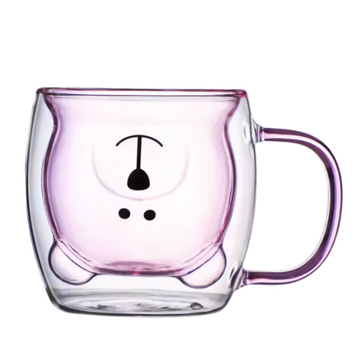 TODOK - Taza De Cristal Doble Pared Con Estampado con aza 300ml T-00035