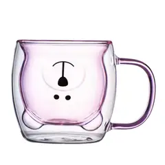 TODOK - Taza De Cristal Doble Pared Con Estampado con aza 300ml T-00035